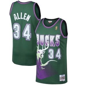 Ray Allen #34 Green Milwaukee Bucks Throwback 1996-97 NBA Season Swingman Jersey